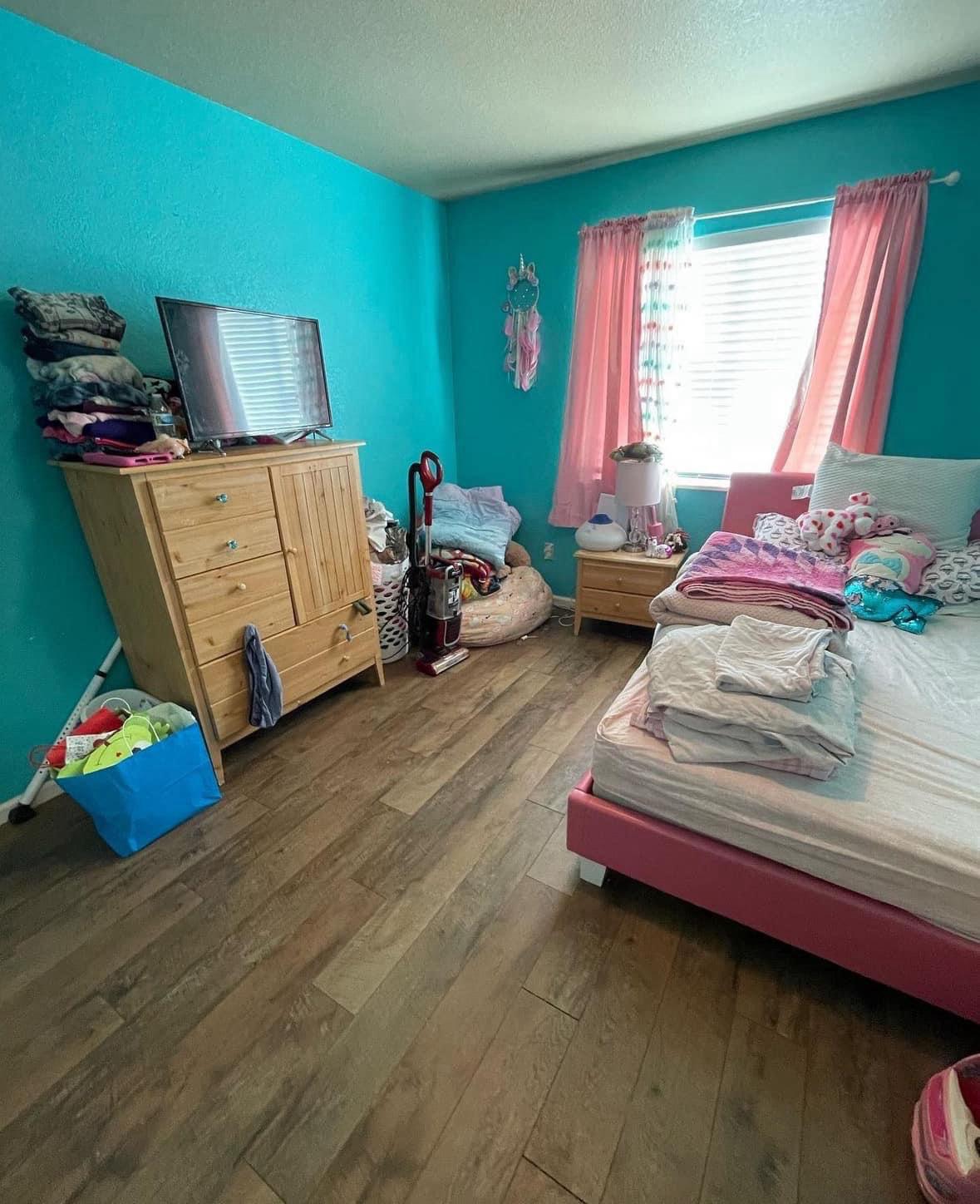 Bedroom after cleaning and organizing