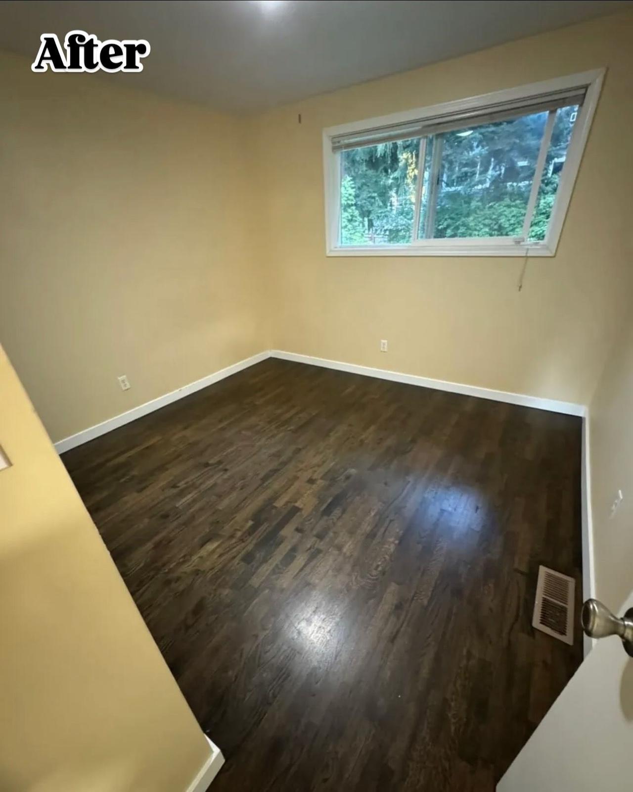 Empty room after deep clean and floor polish